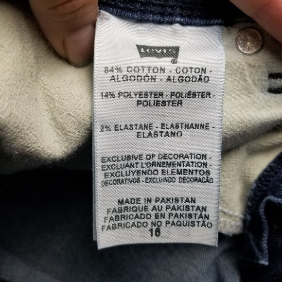 Levis Shorts Womens 16 Stretch Dark Wash Mid Rise Perfectly Shaping Denim Jean - Picture 11 of 13